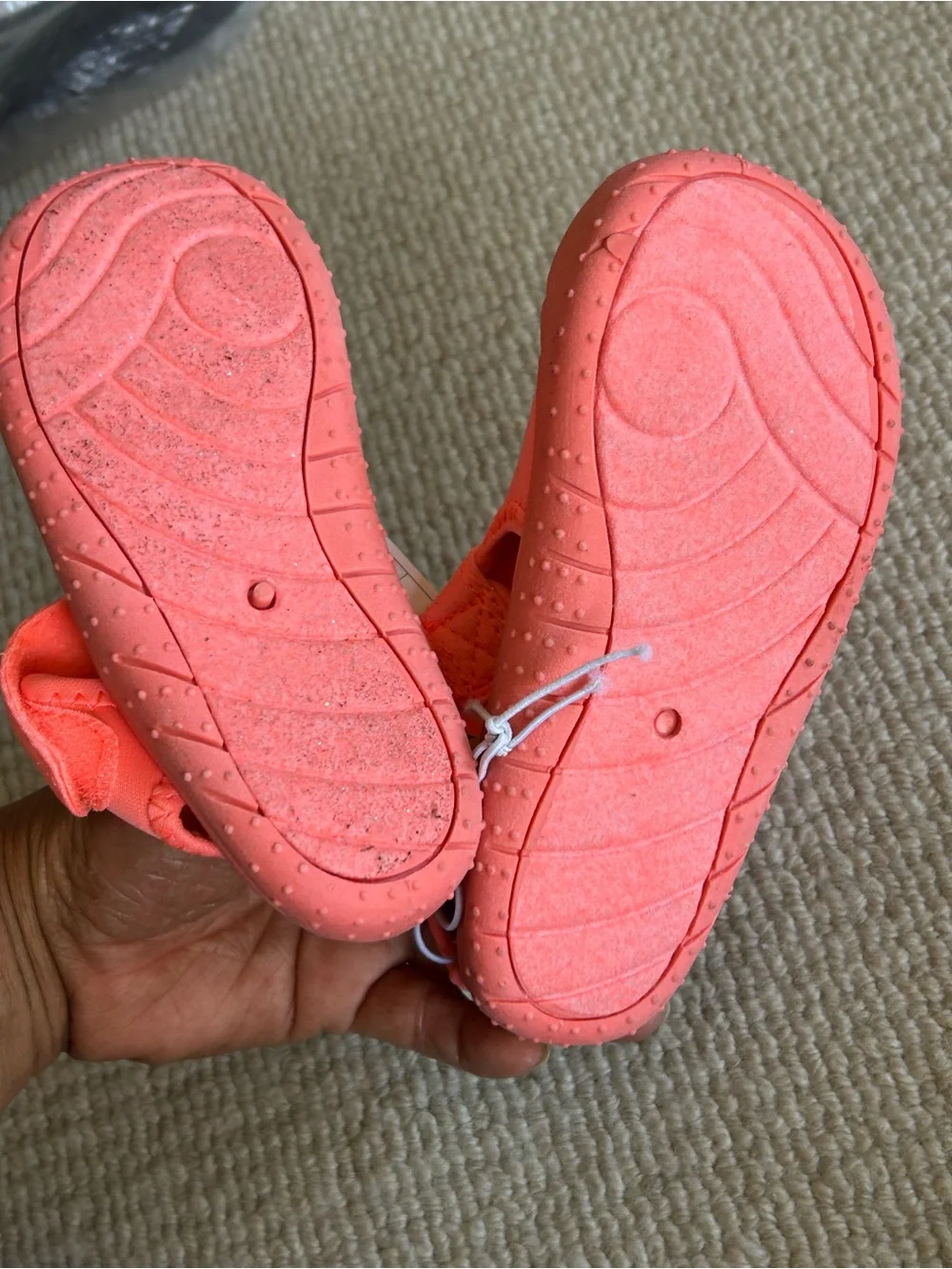 Cat & Jack Coral Pink Kids Water Shoes with Hook-and-Loop Strap